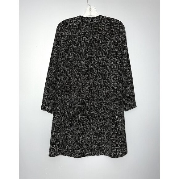J Crew Dress Womens XXS Black White Polka Dot Long Sleeve Button Down Front - Picture 11 of 11